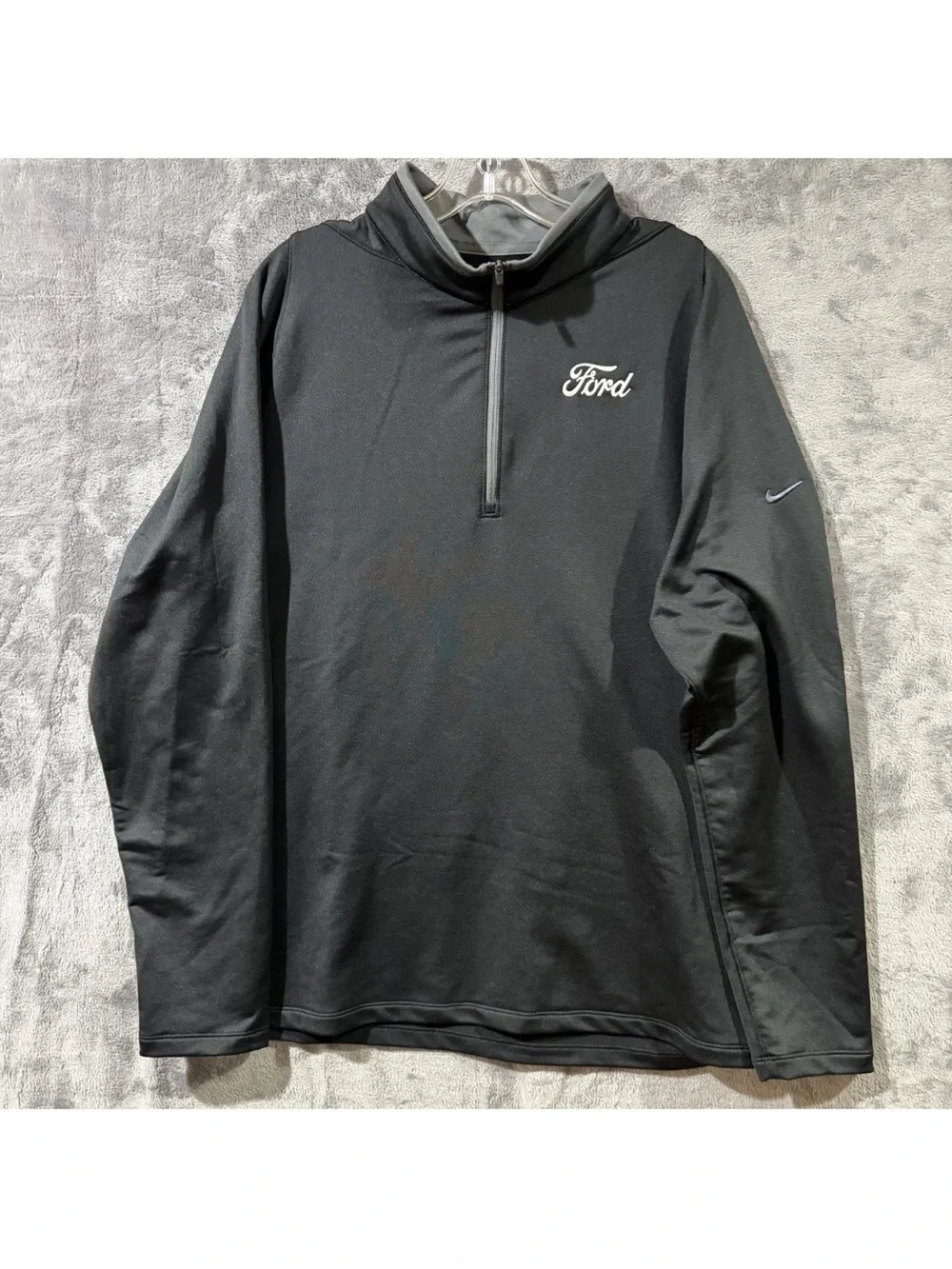 Nike Dri-Fit 1/4 Zip Pullover Black [779795-011] Ford Embroidered Mens Sz Large